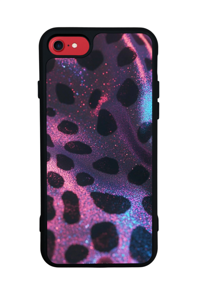 iPhone SE Uyumlu Hologram Leopar Tasarımlı Glossy Premium Kılıf