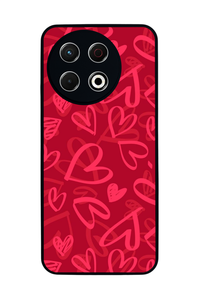 Tecno Spark 30 Pro Uyumlu Kalp Love Tasarımlı Glossy Premium Kılıf