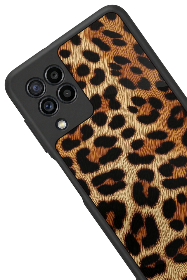Samsung Galaxy M22 Uyumlu Leopar Tasarımlı Glossy Premium Kılıf