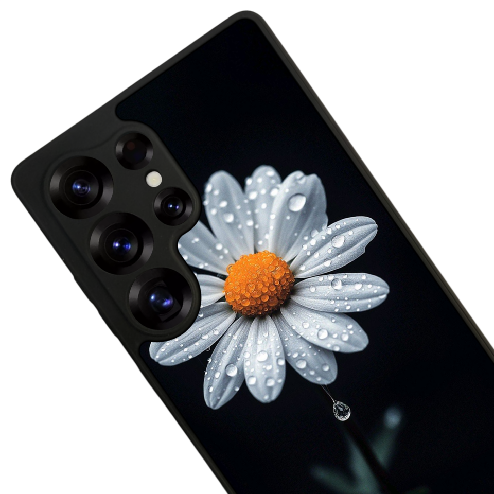 Samsung Galaxy S25 Ultra Uyumlu Papatya Tasarımlı Glossy Premium Kılıf