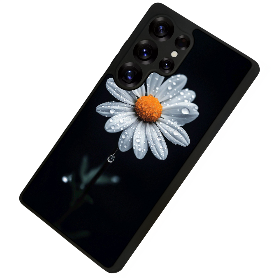 Samsung Galaxy S25 Ultra Uyumlu Papatya Tasarımlı Glossy Premium Kılıf