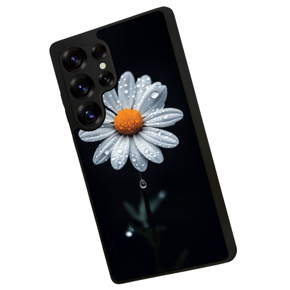 Samsung Galaxy S25 Ultra Uyumlu Papatya Tasarımlı Glossy Premium Kılıf
