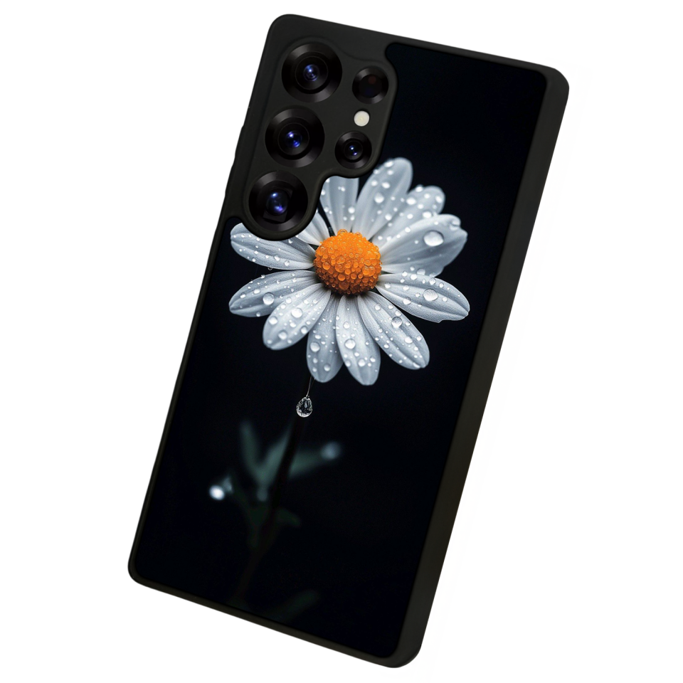 Samsung Galaxy S25 Ultra Uyumlu Papatya Tasarımlı Glossy Premium Kılıf