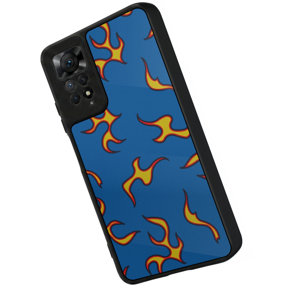 Xiaomi Redmi Note 12 Pro Uyumlu Retro Flame Patterns Tasarımlı Glossy Premium Kılıf