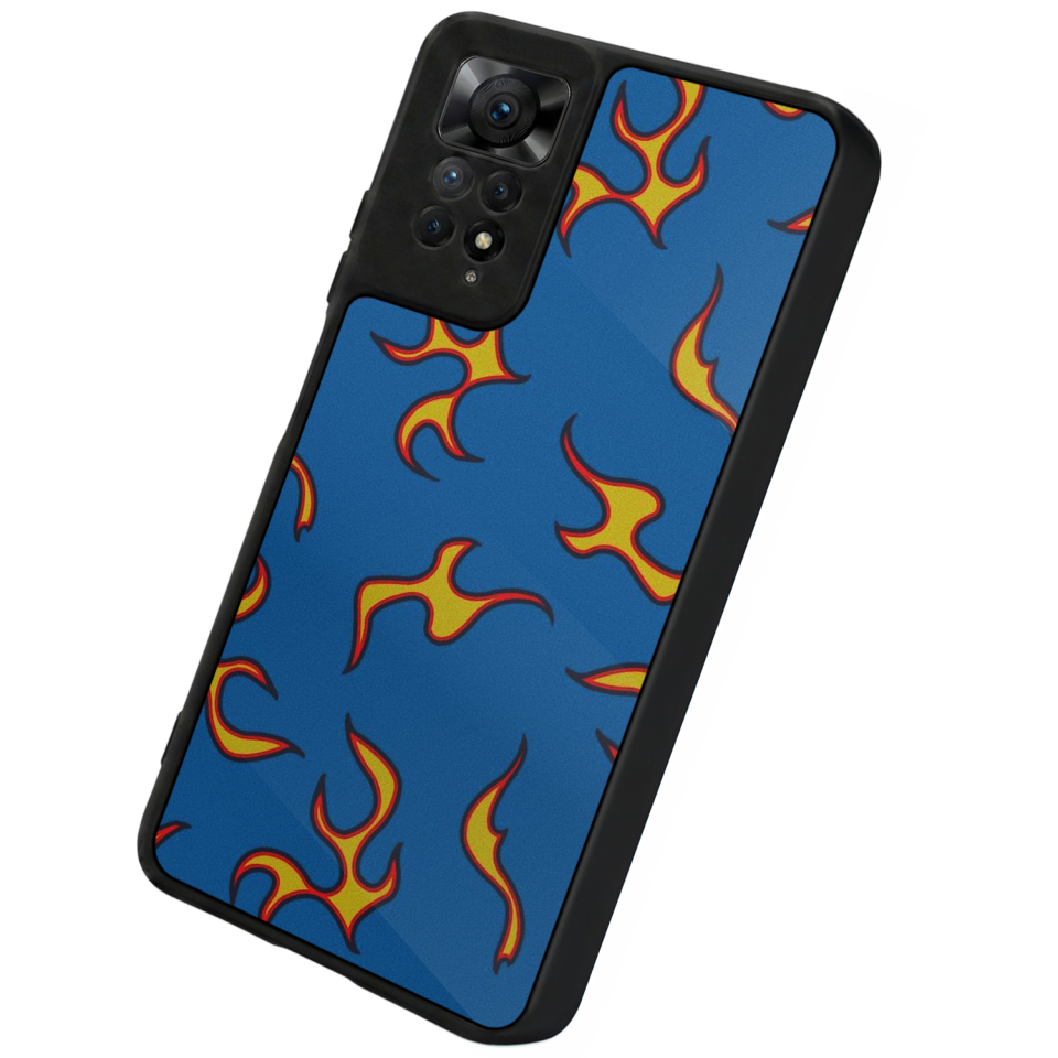 Xiaomi Redmi Note 12 Pro Uyumlu Retro Flame Patterns Tasarımlı Glossy Premium Kılıf