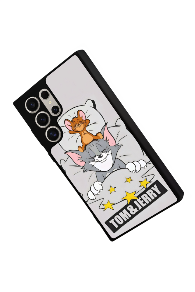 Samsung Galaxy S23 Ultra Uyumlu Tom And Jerry Tasarımlı Glossy Premium Kılıf