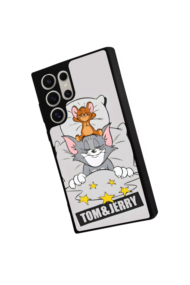 Samsung Galaxy S23 Ultra Uyumlu Tom And Jerry Tasarımlı Glossy Premium Kılıf