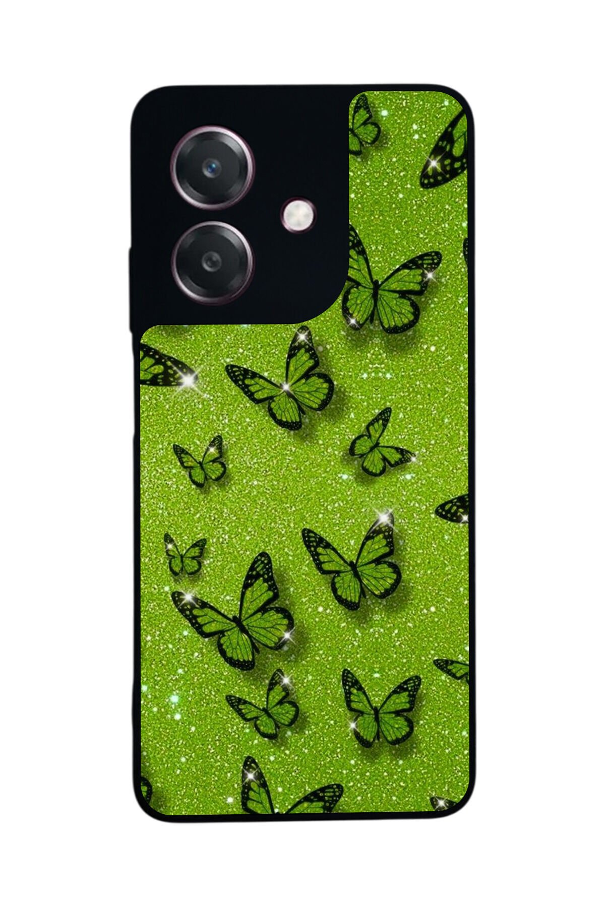 Oppo A3 5G Uyumlu Kelebek Tasarımlı Glossy Premium Kılıf