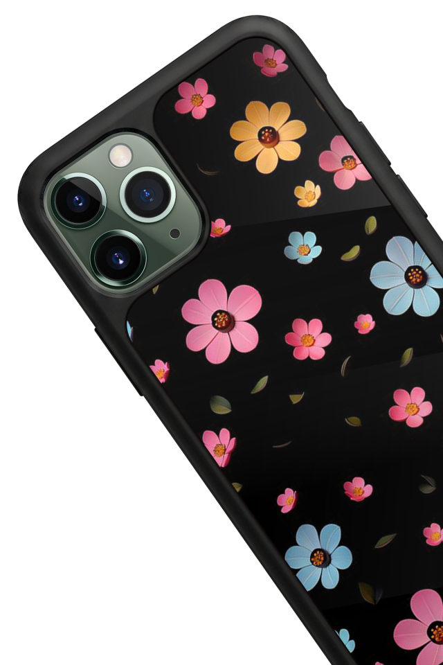 iPhone 11 Pro Max Uyumlu Cicek Tasarımlı Glossy Premium Kılıf