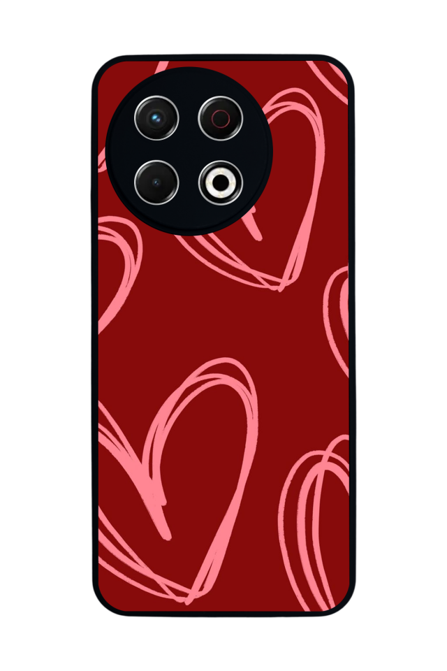 Tecno Spark 30 Pro Uyumlu Kalp Love Tasarımlı Glossy Premium Kılıf