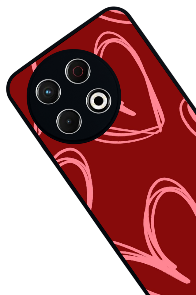 Tecno Spark 30 Pro Uyumlu Kalp Love Tasarımlı Glossy Premium Kılıf