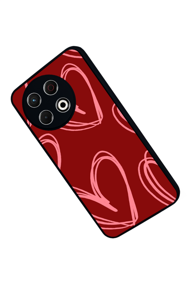 Tecno Spark 30 Pro Uyumlu Kalp Love Tasarımlı Glossy Premium Kılıf