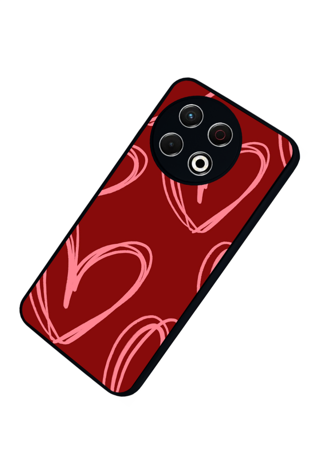 Tecno Spark 30 Pro Uyumlu Kalp Love Tasarımlı Glossy Premium Kılıf