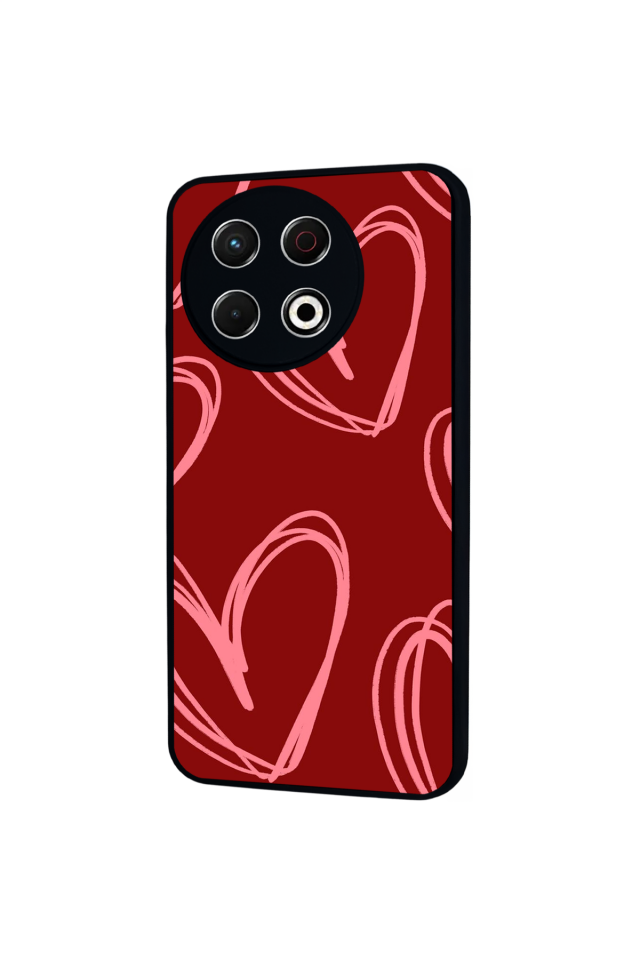 Tecno Spark 30 Pro Uyumlu Kalp Love Tasarımlı Glossy Premium Kılıf