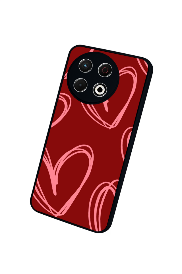 Tecno Spark 30 Pro Uyumlu Kalp Love Tasarımlı Glossy Premium Kılıf