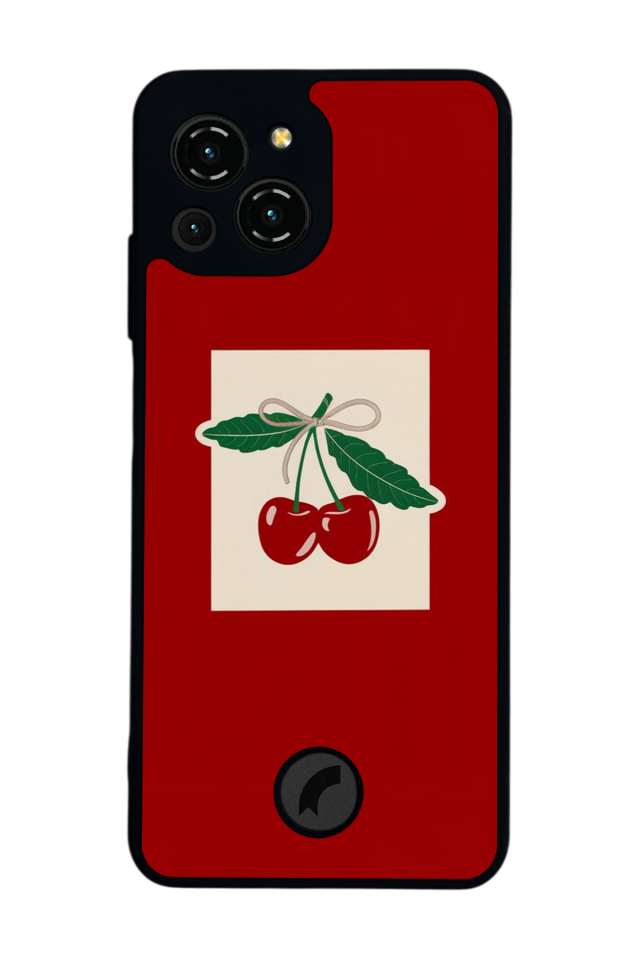Reeder S23 Pro Max Uyumlu Kiraz Tasarımlı Glossy Premium Kılıf