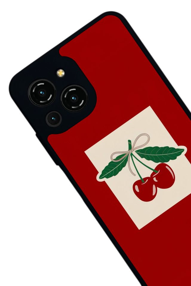 Reeder S23 Pro Max Uyumlu Kiraz Tasarımlı Glossy Premium Kılıf
