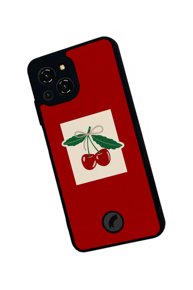 Reeder S23 Pro Max Uyumlu Kiraz Tasarımlı Glossy Premium Kılıf