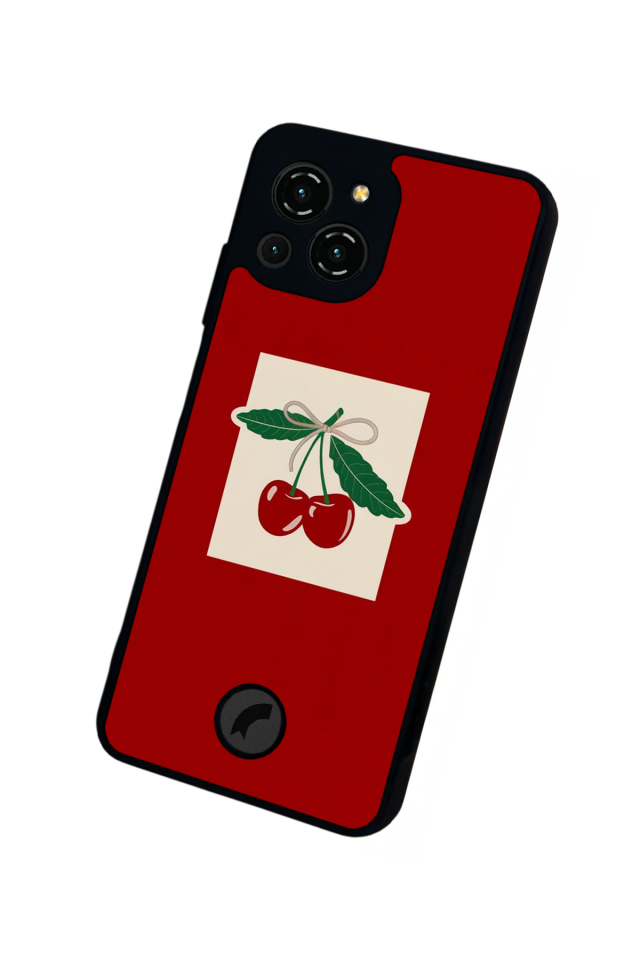 Reeder S23 Pro Max Uyumlu Kiraz Tasarımlı Glossy Premium Kılıf