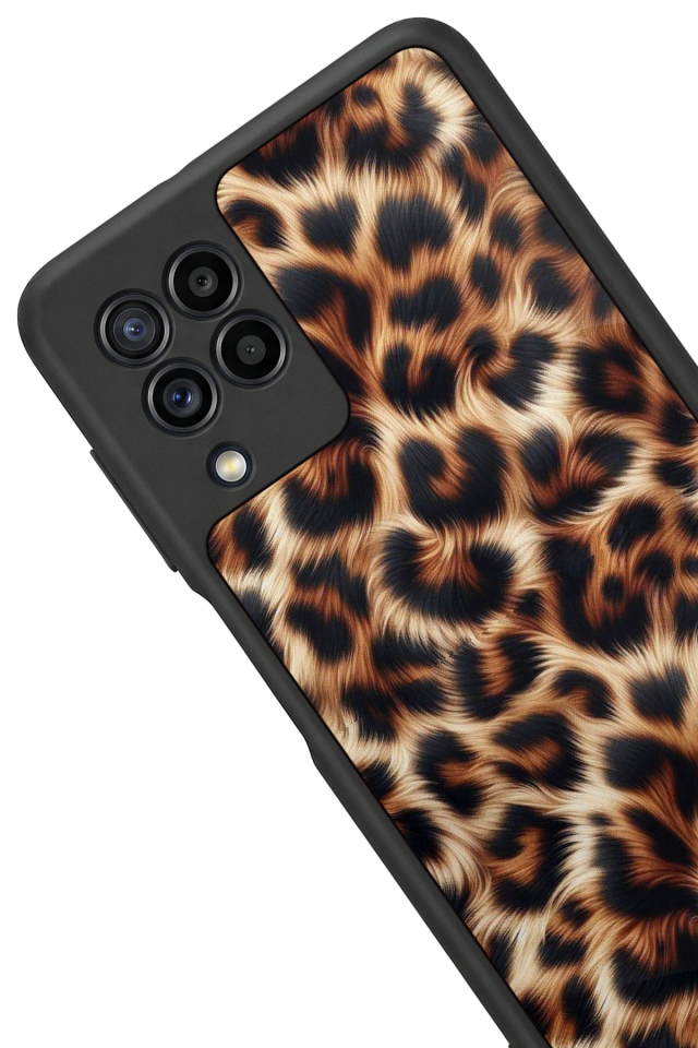 Samsung Galaxy M22 Uyumlu Leopar Tasarımlı Glossy Premium Kılıf