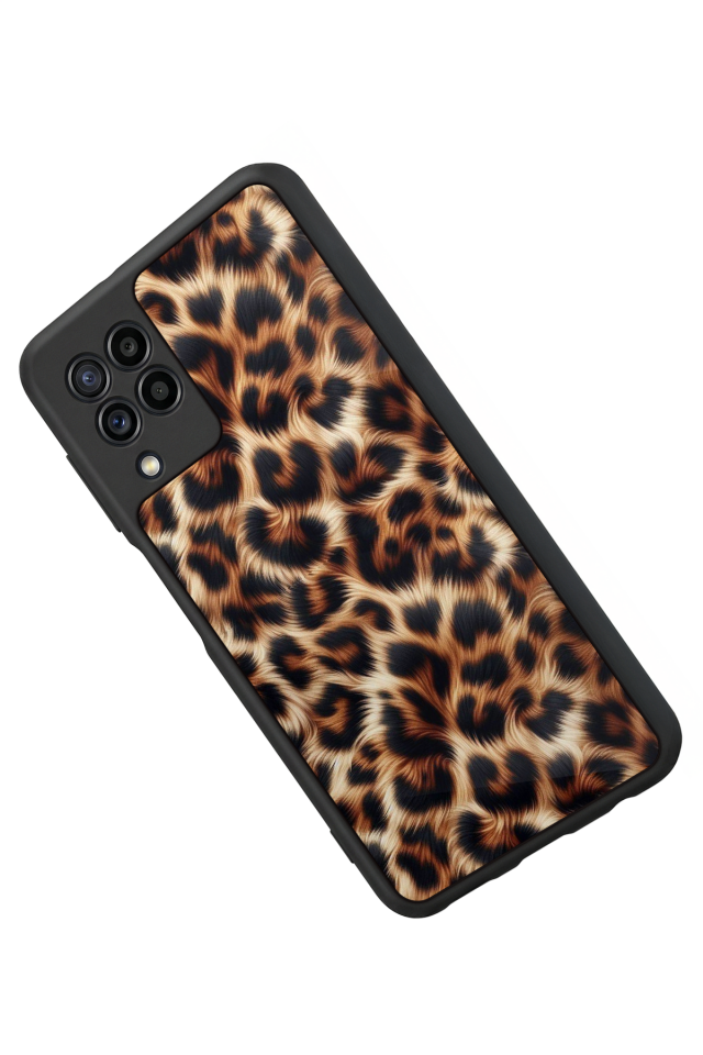 Samsung Galaxy M22 Uyumlu Leopar Tasarımlı Glossy Premium Kılıf