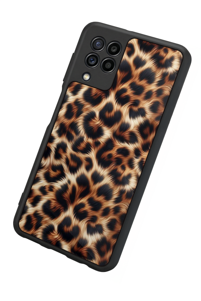 Samsung Galaxy M22 Uyumlu Leopar Tasarımlı Glossy Premium Kılıf