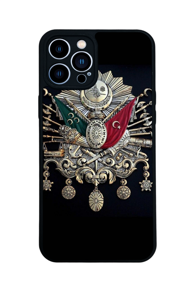 iPhone 13 Pro Max Uyumlu Osmanli Tugrasi Tasarımlı Glossy Premium Kılıf