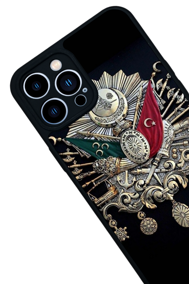 iPhone 13 Pro Max Uyumlu Osmanli Tugrasi Tasarımlı Glossy Premium Kılıf