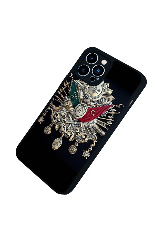 iPhone 13 Pro Max Uyumlu Osmanli Tugrasi Tasarımlı Glossy Premium Kılıf