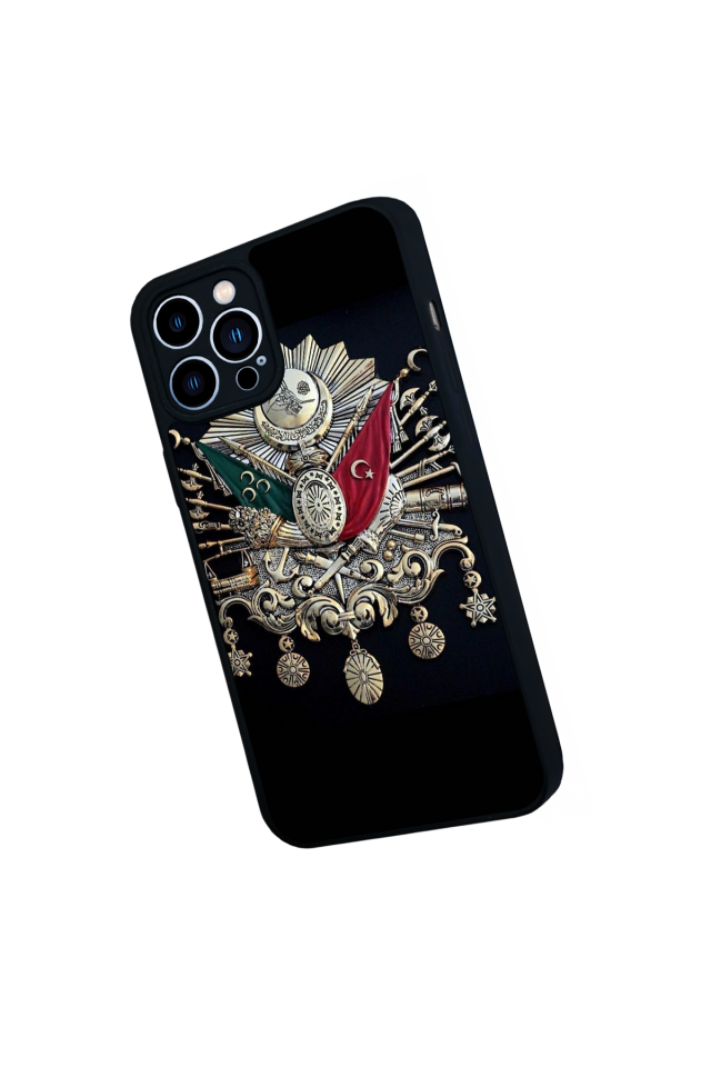 iPhone 13 Pro Max Uyumlu Osmanli Tugrasi Tasarımlı Glossy Premium Kılıf