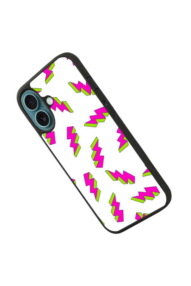 iPhone 16 Plus Uyumlu Simsek Tasarımlı Glossy Premium Kılıf