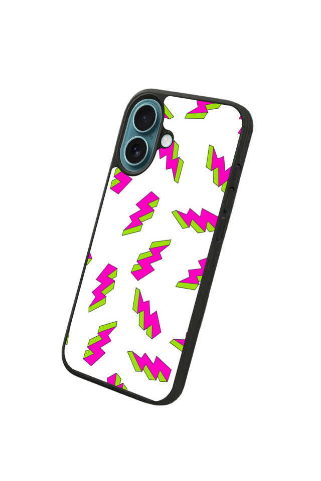 iPhone 16 Plus Uyumlu Simsek Tasarımlı Glossy Premium Kılıf