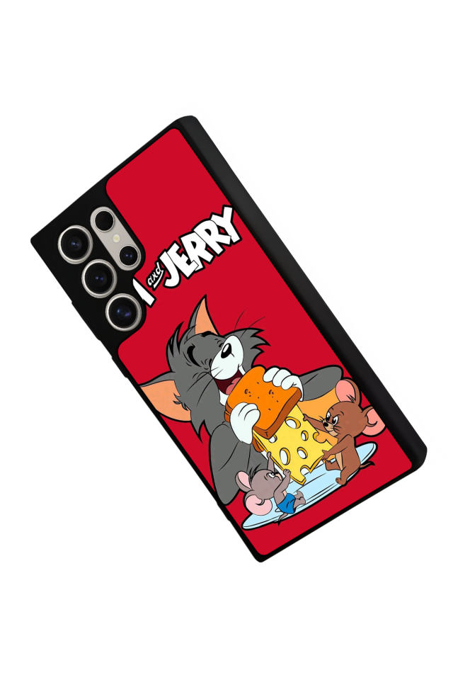 Samsung Galaxy S23 Ultra Uyumlu Tom And Jerry Tasarımlı Glossy Premium Kılıf