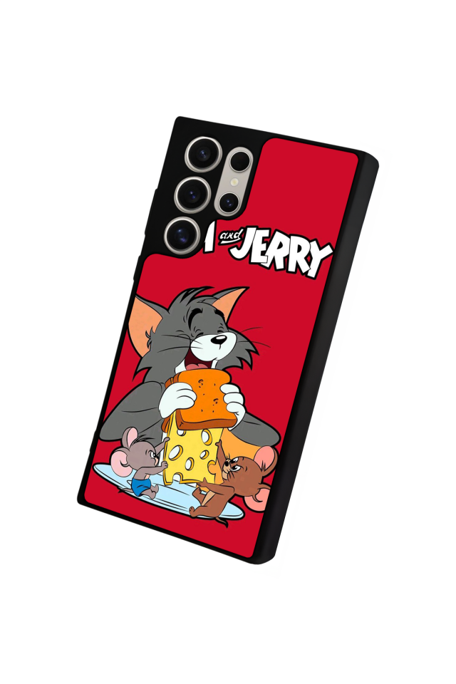 Samsung Galaxy S23 Ultra Uyumlu Tom And Jerry Tasarımlı Glossy Premium Kılıf