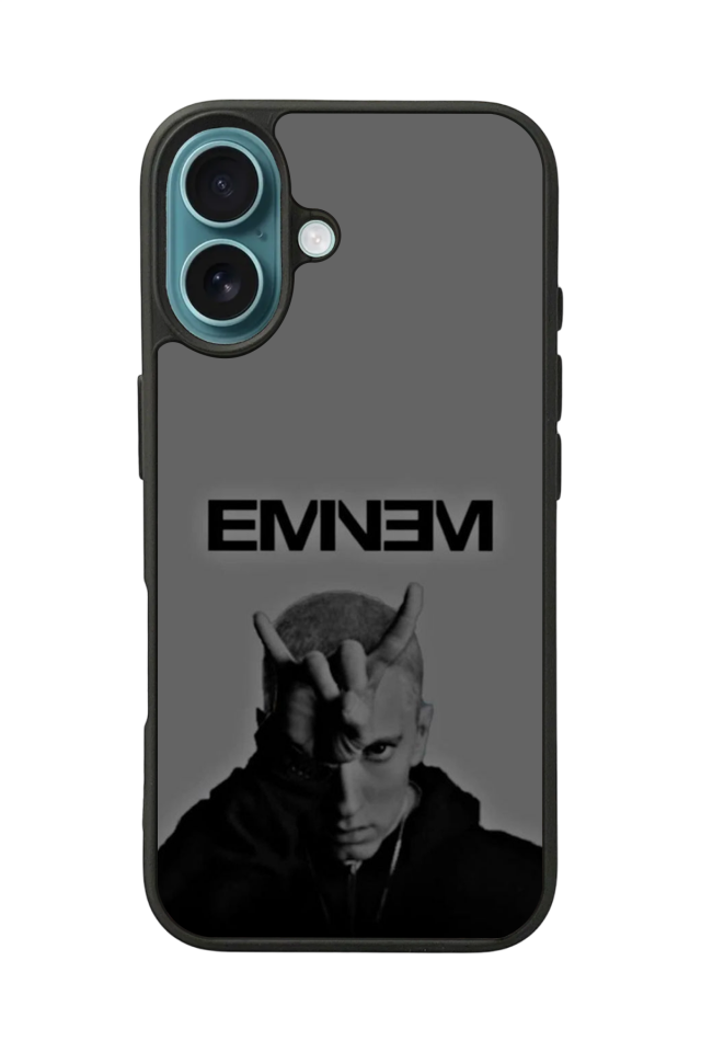 iPhone 16 Uyumlu Eminem Tasarımlı Glossy Premium Kılıf