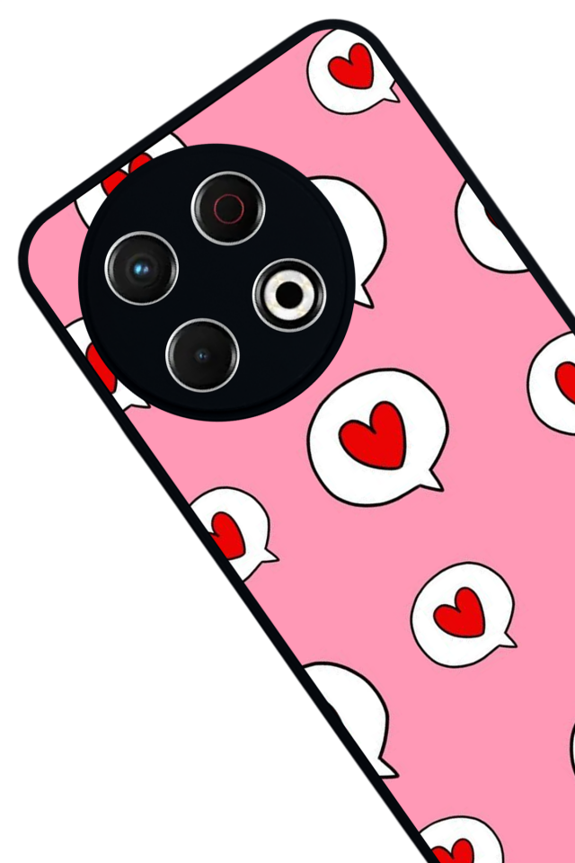 Tecno Spark 30 Pro Uyumlu Kalp Love Tasarımlı Glossy Premium Kılıf