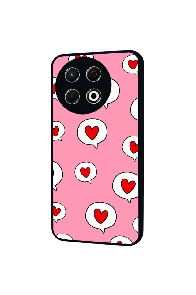 Tecno Spark 30 Pro Uyumlu Kalp Love Tasarımlı Glossy Premium Kılıf