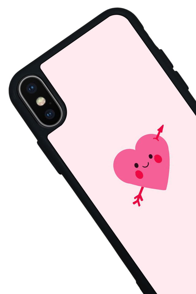 iPhone X/ XS Uyumlu Kalp Love Tasarımlı Glossy Premium Kılıf