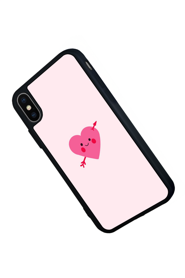 iPhone X/ XS Uyumlu Kalp Love Tasarımlı Glossy Premium Kılıf
