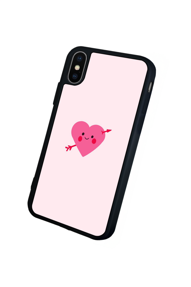 iPhone X/ XS Uyumlu Kalp Love Tasarımlı Glossy Premium Kılıf