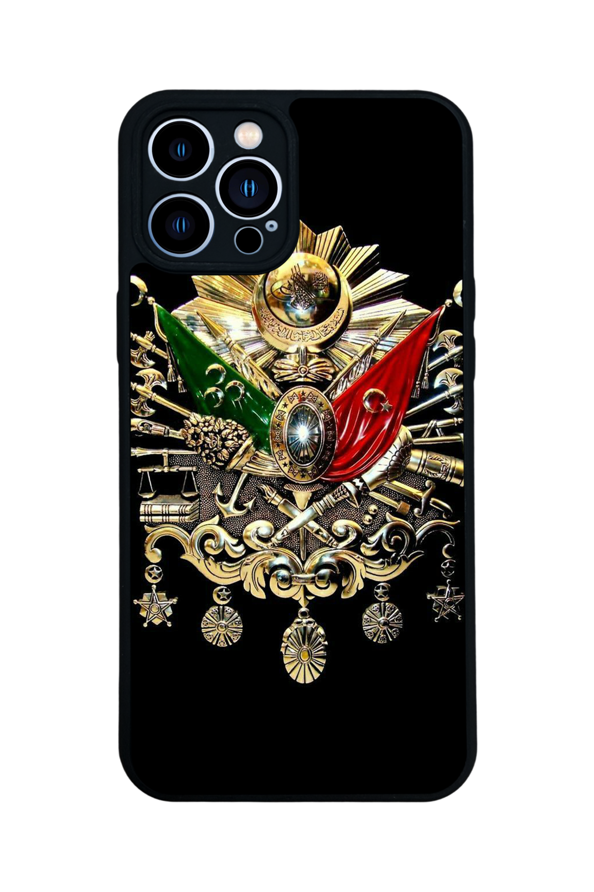 iPhone 13 Pro Max Uyumlu Osmanli Tugrasi Tasarımlı Glossy Premium Kılıf