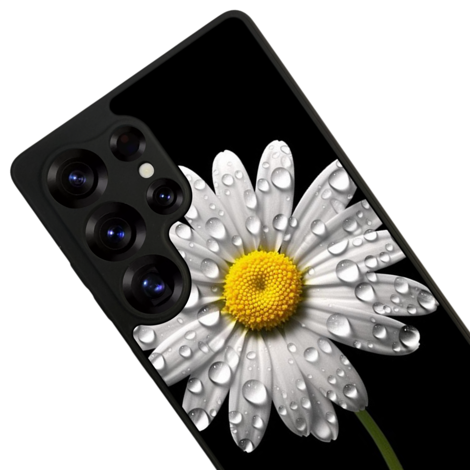 Samsung Galaxy S25 Ultra Uyumlu Papatya Tasarımlı Glossy Premium Kılıf