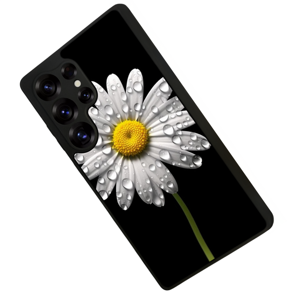 Samsung Galaxy S25 Ultra Uyumlu Papatya Tasarımlı Glossy Premium Kılıf