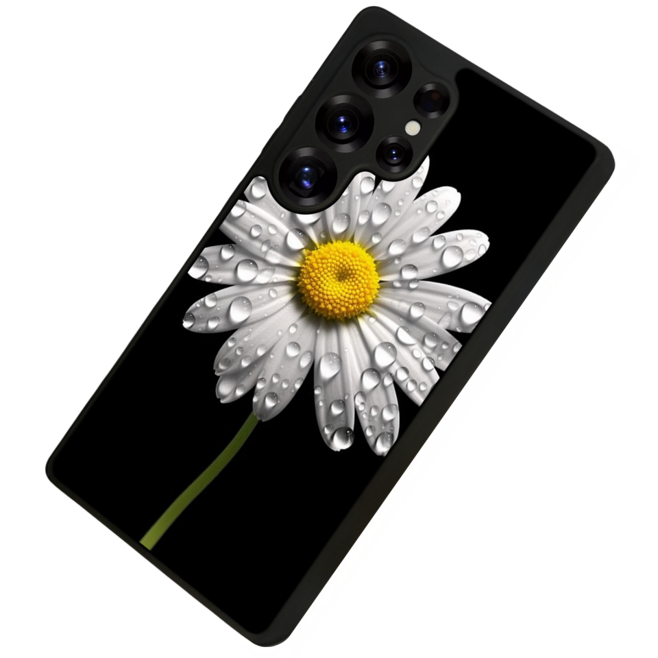 Samsung Galaxy S25 Ultra Uyumlu Papatya Tasarımlı Glossy Premium Kılıf