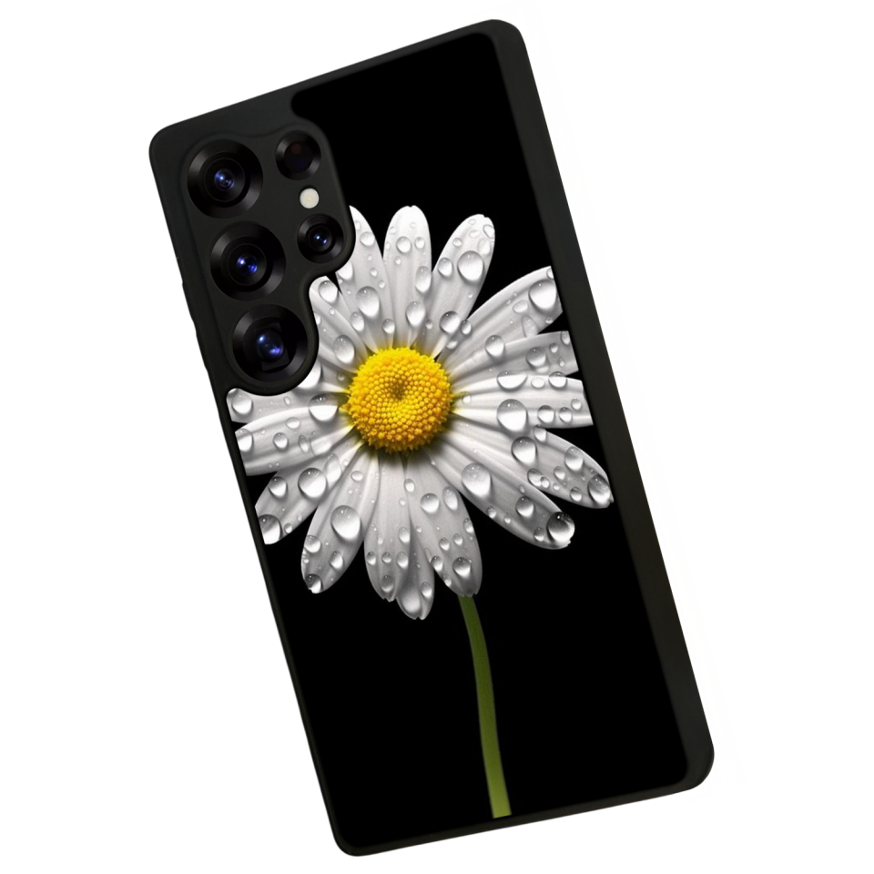 Samsung Galaxy S25 Ultra Uyumlu Papatya Tasarımlı Glossy Premium Kılıf