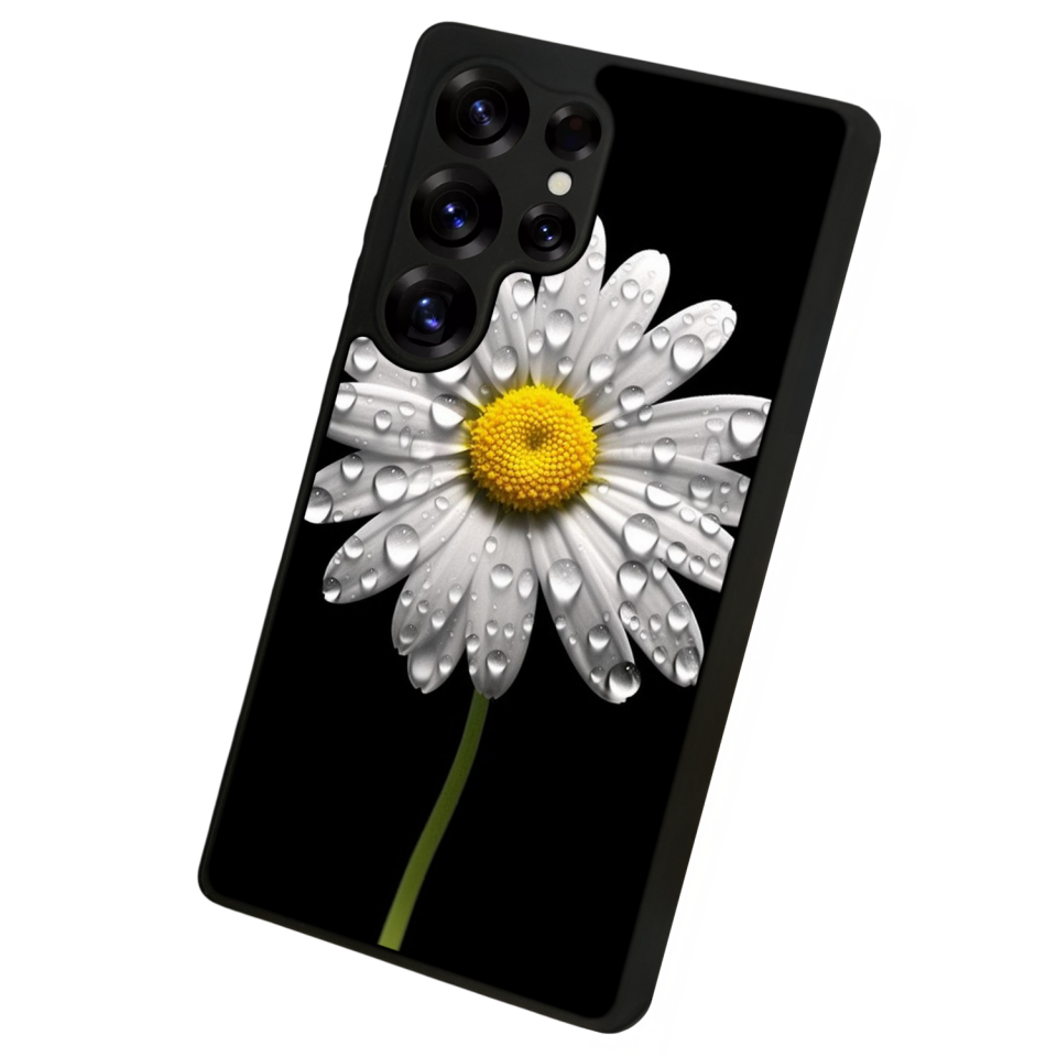Samsung Galaxy S25 Ultra Uyumlu Papatya Tasarımlı Glossy Premium Kılıf