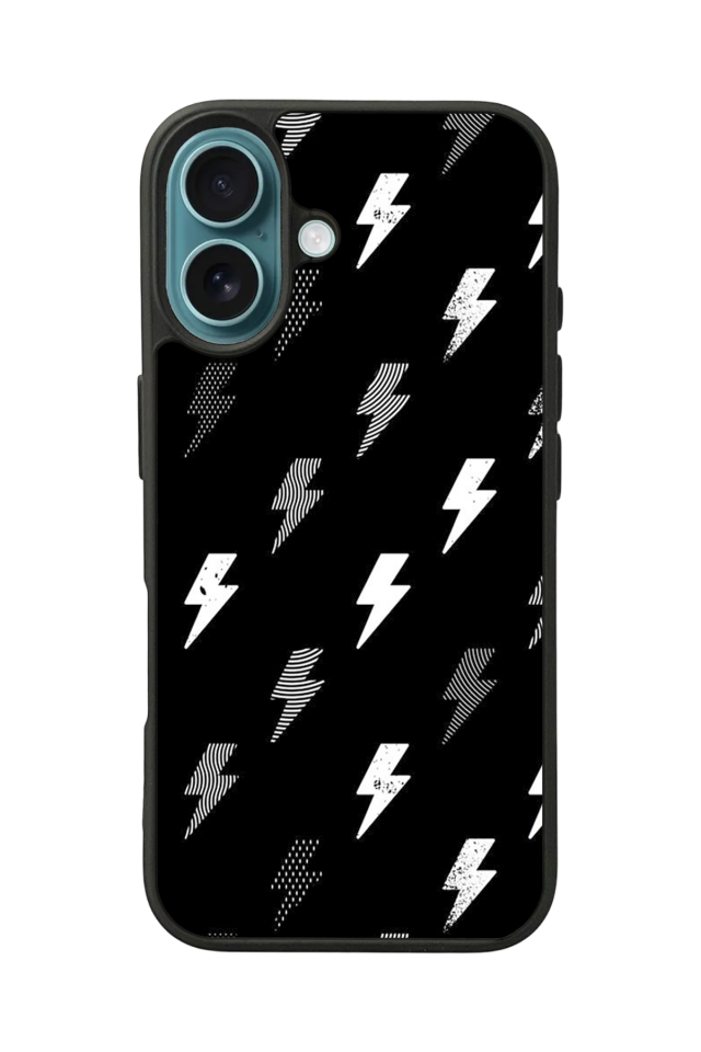 iPhone 16 Plus Uyumlu Simsek Tasarımlı Glossy Premium Kılıf