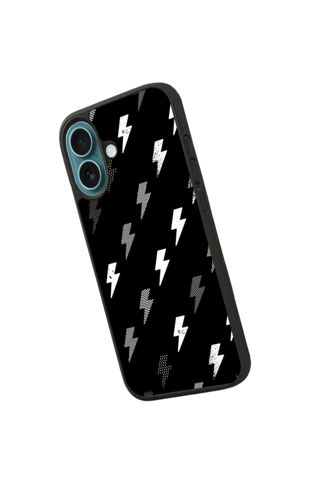 iPhone 16 Plus Uyumlu Simsek Tasarımlı Glossy Premium Kılıf