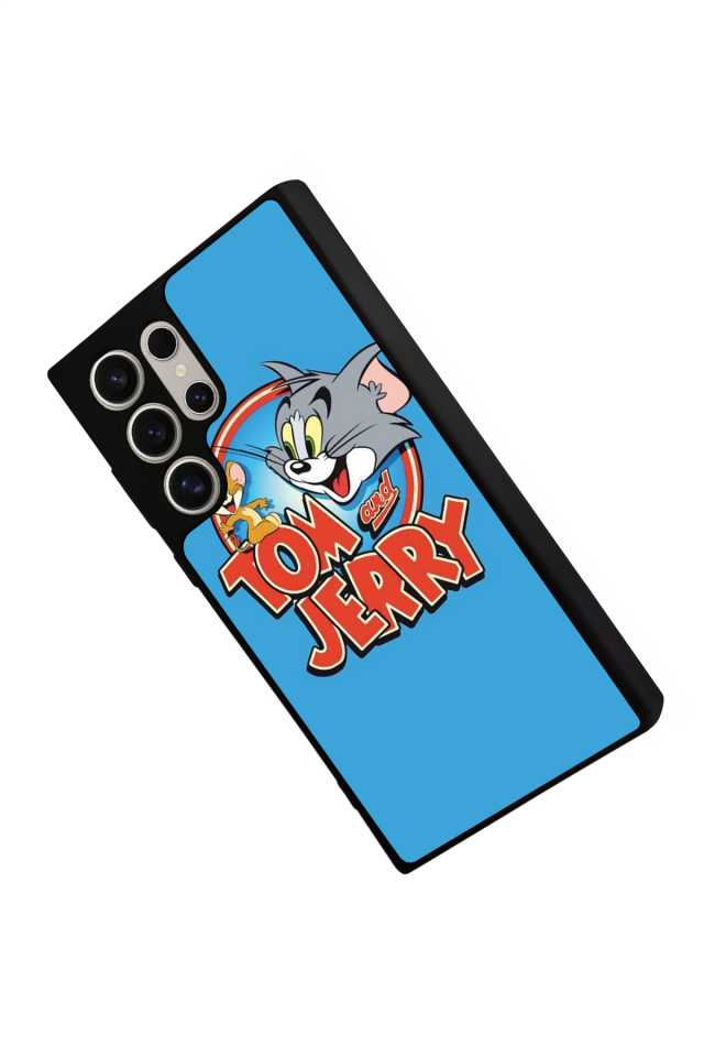 Samsung Galaxy S23 Ultra Uyumlu Tom And Jerry Tasarımlı Glossy Premium Kılıf