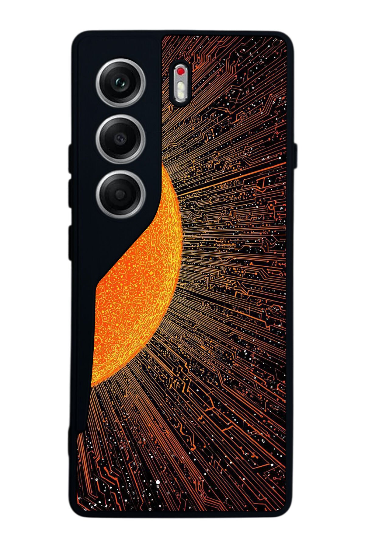 Tecno Camon 40 Uyumlu Güneş Tasarımlı Glossy Premium Kılıf